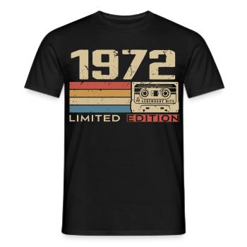 Legenden 1972 Jahrgang 1972 Jubiläum Jahrgang 1972 - Männer T-Shirt - Schwarz - Vorne - AI Model Male 178 light (178cm)