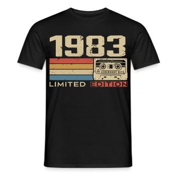 Legenden 1983 Jahrgang 1983 Jubiläum Jahrgang 1983 - Männer T-Shirt - Schwarz - Vorne - AI Model Male 178 light (178cm)