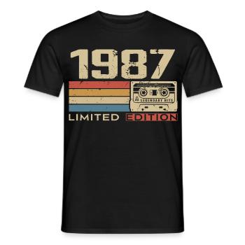 Legenden 1987 Jahrgang 1987 Jubiläum Jahrgang 1987 - Männer T-Shirt - Schwarz - Vorne - AI Model Male 178 light (178cm)