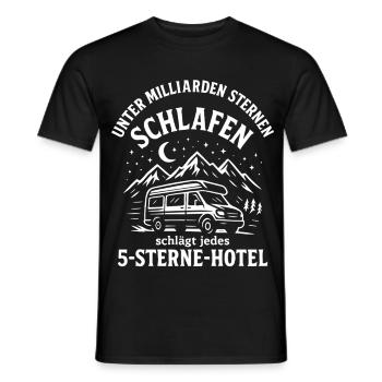 Camping unter Milliarden Sternen lustiges Camper - Männer T-Shirt - Schwarz - Vorne - AI Model Male 178 light (178cm)