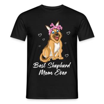 Best Shepherd Mom Ever – German Shepherd Dog Lover - Men's T-Shirt - black - Front - AI Model Male 178 light (178cm)