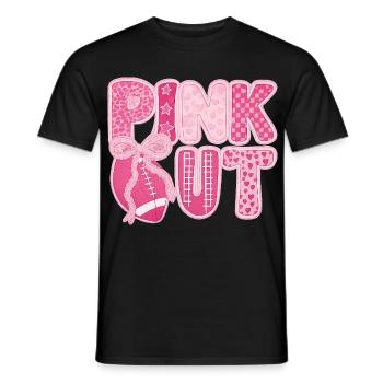 Pink Out Brustkrebs Fußball - Männer T-Shirt - Schwarz - Vorne - AI Model Male 178 light (178cm)