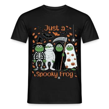 Grenouilles effrayantes avec des motifs d’Halloween - T-shirt homme - noir - Devant - AI Model Male 178 light (178cm)