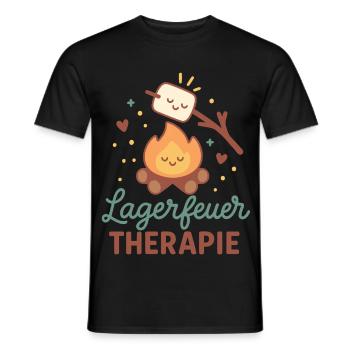 Campfire Therapy Camping Adventure Camper Nature - Men's T-Shirt - black - Front - AI Model Male 178 light (178cm)
