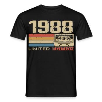 Legenden 1988 Jahrgang 1988 Jubiläum Jahrgang 1988 - Männer T-Shirt - Schwarz - Vorne - AI Model Male 178 light (178cm)