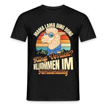 Werdende Mutter MAMA LAMA DING DONG Lustiges - Männer T-Shirt - Schwarz - Vorne - AI Model Male 178 light (178cm)