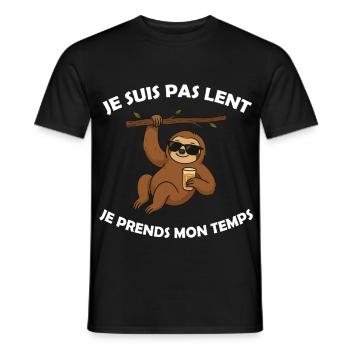 Ich bin nicht langsam, ich lasse mir Zeit - Lazy - Männer T-Shirt - Schwarz - Vorne - AI Model Male 178 light (178cm)
