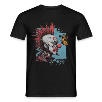 clownPunk und Schmetterling - Männer T-Shirt - Schwarz - Vorne - AI Model Male 178 light (178cm)
