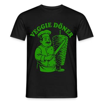 Veggie Döner - Fast Food - Vegan Kebab - Men's T-Shirt - black - Front - AI Model Male 178 light (178cm)