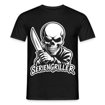 Série Griller - Squelette avec couteau - T-shirt homme - noir - Devant - AI Model Male 178 light (178cm)