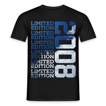 18 YEARS LIMITED EDITION 2008 18TH BIRTHDAY - Men's T-Shirt - black - Front - AI Model Male 178 light (178cm)