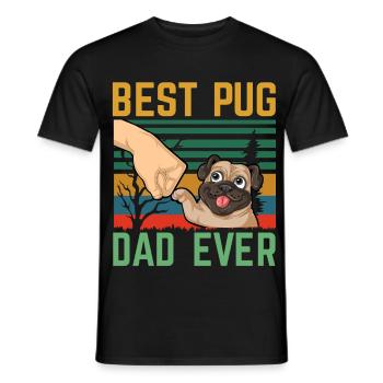 Meilleur papa carlin de tous les temps - T-shirt homme - noir - Devant - AI Model Male 178 light (178cm)