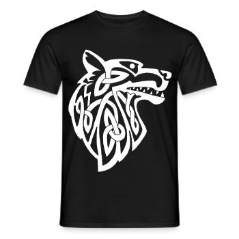 Loup blanc viking - T-shirt homme - noir - Devant - AI Model Male 178 light (178cm)