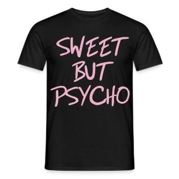 Dicton doux mais psychopathe en rose - T-shirt homme - noir - Devant - AI Model Male 178 light (178cm)