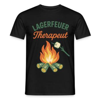 Lagerfeuer Therapeut Camping Abenteuer Camper - Männer T-Shirt - Schwarz - Vorne - AI Model Male 178 light (178cm)