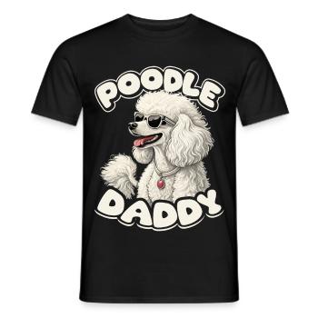Caniche drôle avec des lunettes de soleil - T-shirt homme - noir - Devant - AI Model Male 178 light (178cm)