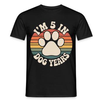 5 en Chien Années 35 Cadeau d’Anniversaire Drôle - T-shirt homme - noir - Devant - AI Model Male 178 light (178cm)