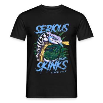 Serious About Blue Tongue Skinks Since 1975 - Men's T-Shirt - black - Front - AI Model Male 178 light (178cm)