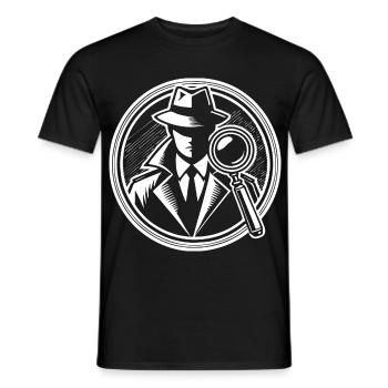 Detective Design – À la recherche d’indices à la loupe - T-shirt homme - noir - Devant - AI Model Male 178 light (178cm)