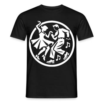 Conception de silhouette rock 'n' roll - T-shirt homme - noir - Devant - AI Model Male 178 light (178cm)