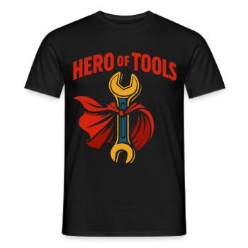 Held Der Werkzeuge lustiger Handwerker Humor - Männer T-Shirt - Schwarz - Vorne - AI Model Male 178 light (178cm)