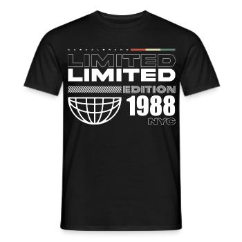 Cadeau d’anniversaire 1988 - Millésime 1988, 37ème anniversaire - T-shirt homme - noir - Devant - AI Model Male 178 light (178cm)
