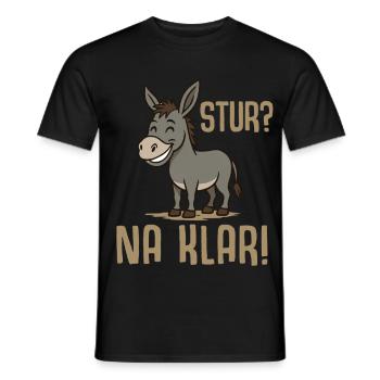 Lustiger Esel Spruch - Stur na klar - Männer T-Shirt - Schwarz - Vorne - AI Model Male 178 light (178cm)