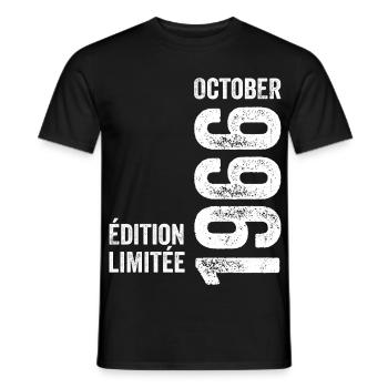 Légendes Octobre 1966 Millésime Octobre 1966 Rétro - T-shirt homme - noir - Devant - AI Model Male 178 light (178cm)