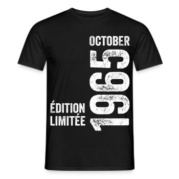 Légendes Octobre 1965 Millésime Octobre 1965 Rétro - T-shirt homme - noir - Devant - AI Model Male 178 light (178cm)