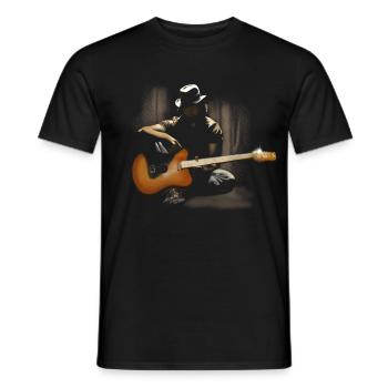 guitarist - Men's T-Shirt - black - Front - AI Model Male 178 light (178cm)