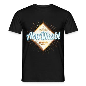 Abu Dhabi Vereinigte Arabische Emirate Vintage UAE - Männer T-Shirt - Schwarz - Vorne - AI Model Male 178 light (178cm)