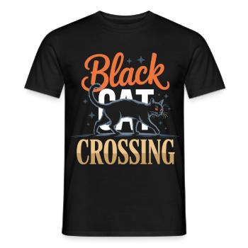 Schwarze Katze Shirt Black Cat Crossing - Men's T-Shirt - black - Front - AI Model Male 178 light (178cm)