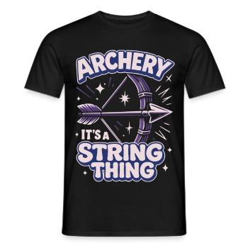 Tir à l'arc Une question d'archer de corde d'arc - T-shirt homme - noir - Devant - AI Model Male 178 light (178cm)