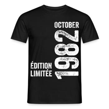 Legends October 1982 Vintage October 1982 Retro - Men's T-Shirt - black - Front - AI Model Male 178 light (178cm)