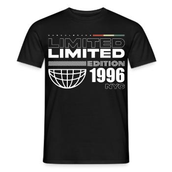 Cadeau d’anniversaire 1996 - Millésime 1996, 29ème naissance - T-shirt homme - noir - Devant - AI Model Male 178 light (178cm)