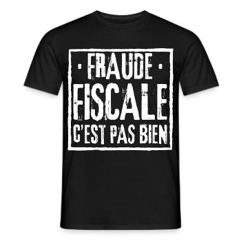 TAX FRAUD IS NOT GOOD - Men's T-Shirt - black - Front - AI Model Male 178 light (178cm)