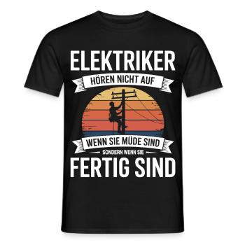 electrician - Men's T-Shirt - black - Front - AI Model Male 178 light (178cm)