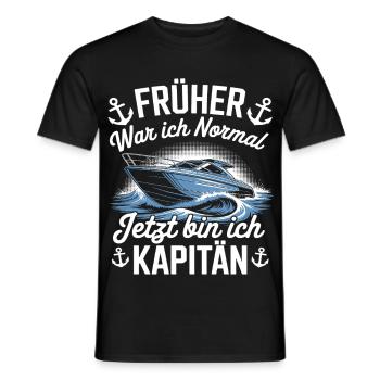 Captain - skipper - Men's T-Shirt - black - Front - AI Model Male 178 light (178cm)