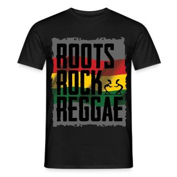 Roots Rock Reggae Design - Männer T-Shirt - Schwarz - Vorne - AI Model Male 178 light (178cm)