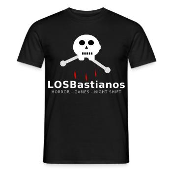 LosBastianos „Blutnacht“ – Skull & Bones - Männer T-Shirt - Schwarz - Vorne - AI Model Male 178 light (178cm)
