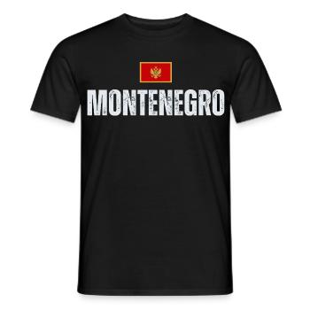 Drapeau du Monténégro, j’aime le Monténégro - T-shirt homme - noir - Devant - AI Model Male 178 light (178cm)