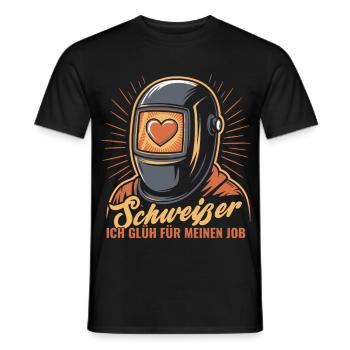 Mission Statement Fire Welder with Hearts - Men's T-Shirt - black - Front - AI Model Male 178 light (178cm)