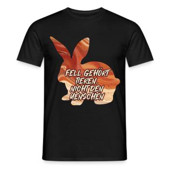 Tierschutz PELZ GEHÖRT DEN TIEREN Lustiges - Männer T-Shirt - Schwarz - Vorne - AI Model Male 178 light (178cm)