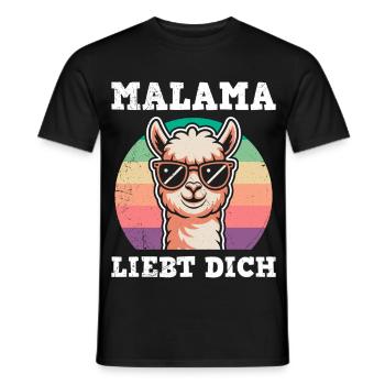 Bald Mama MALAMA LIEBT DICH Lustiges - Männer T-Shirt - Schwarz - Vorne - AI Model Male 178 light (178cm)