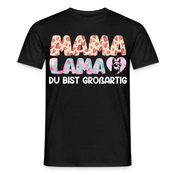 MAMA LAMA TU ES SUPER Drôle - T-shirt homme - noir - Devant - AI Model Male 178 light (178cm)
