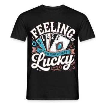 Glücksspiel Poker - Glückstag Pokern - Männer T-Shirt - Schwarz - Vorne - AI Model Male 178 light (178cm)