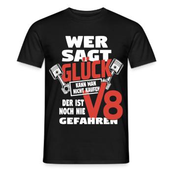 V8 muscle-car power - Men's T-Shirt - black - Front - AI Model Male 178 light (178cm)