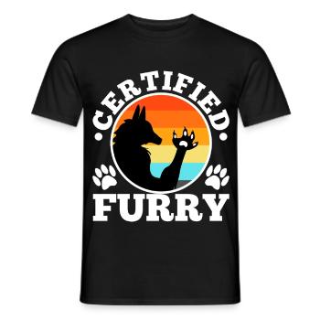 Certified furry - Männer T-Shirt - Schwarz - Vorne - AI Model Male 178 light (178cm)