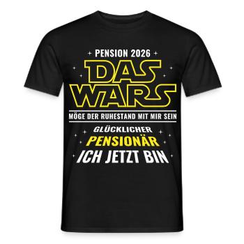 Pension 2026 Das wars - Glücklicher Pensionär - Männer T-Shirt - Schwarz - Vorne - AI Model Male 178 light (178cm)