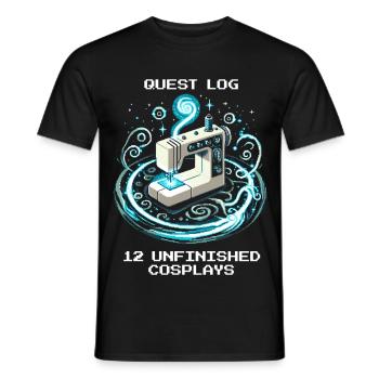 Quest Log: 12 Unfinished Cosplays | Cosplay - Men's T-Shirt - black - Front - AI Model Male 178 light (178cm)